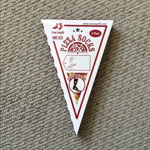 Pizza Socks Crew Length - Black & Yellow